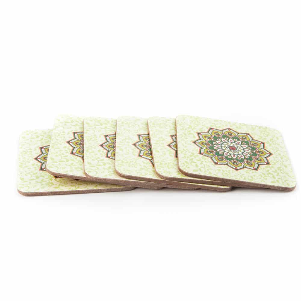 Mandala Onderzetters Groen (Set van 6)