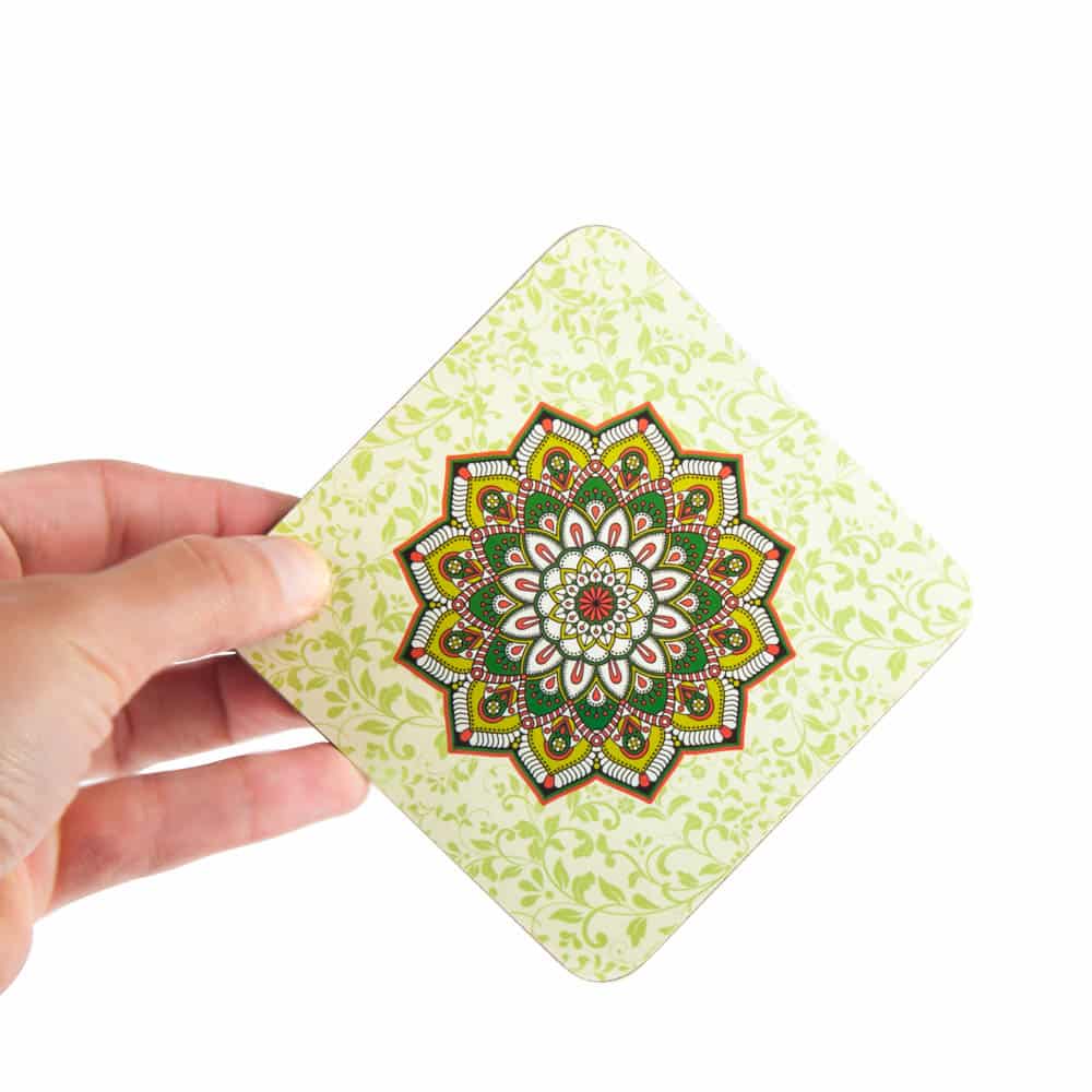 Mandala Onderzetters Groen (Set van 6)