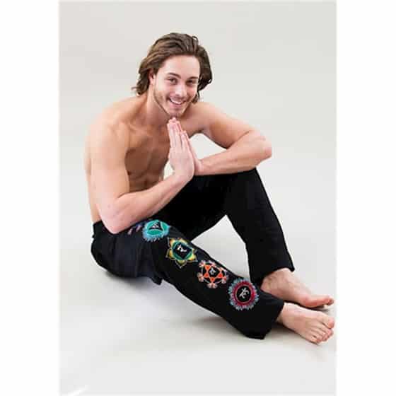 Yogabroek Chakra Man Zwart M-L