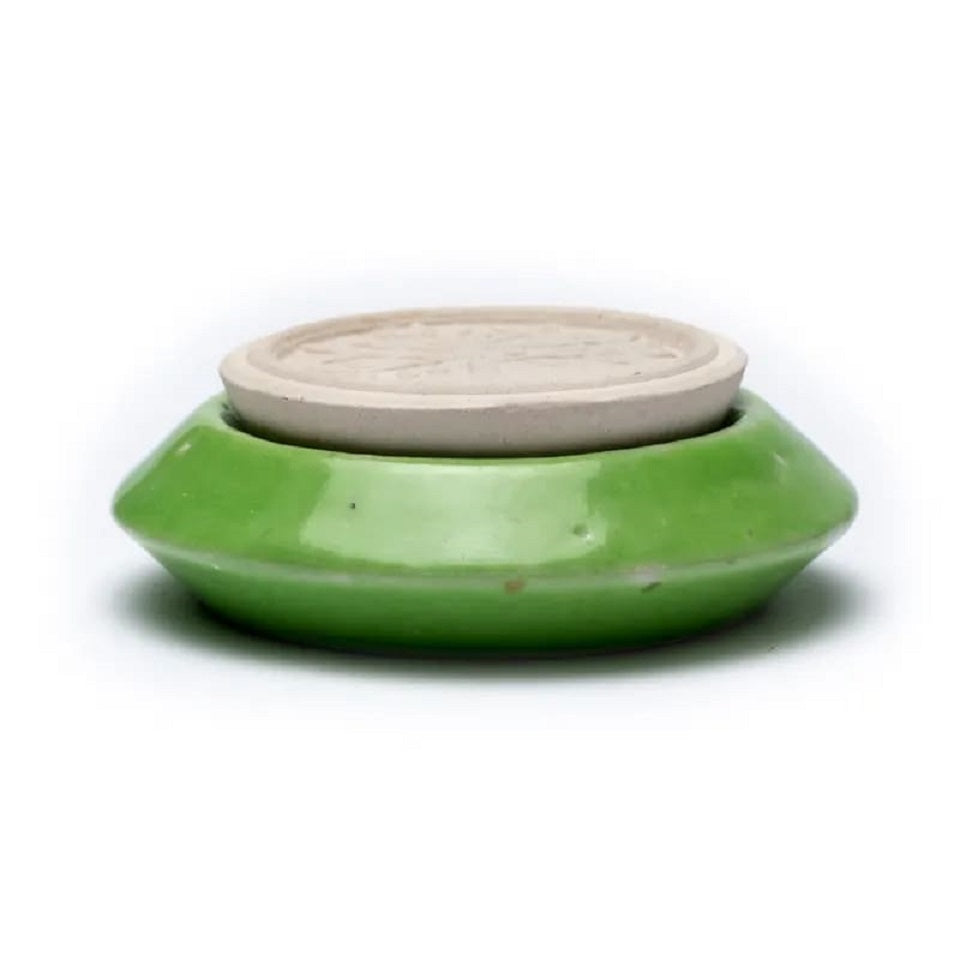 Geursteen Bloem des Levens met Donkergroene Basis (7,5 cm)