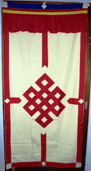 Tibetaans Deurkleed Rood-Ecru