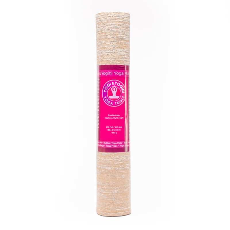 Yogi & Yogini Yogamat Jute Grijs 5 mm – 183 x 61 cm