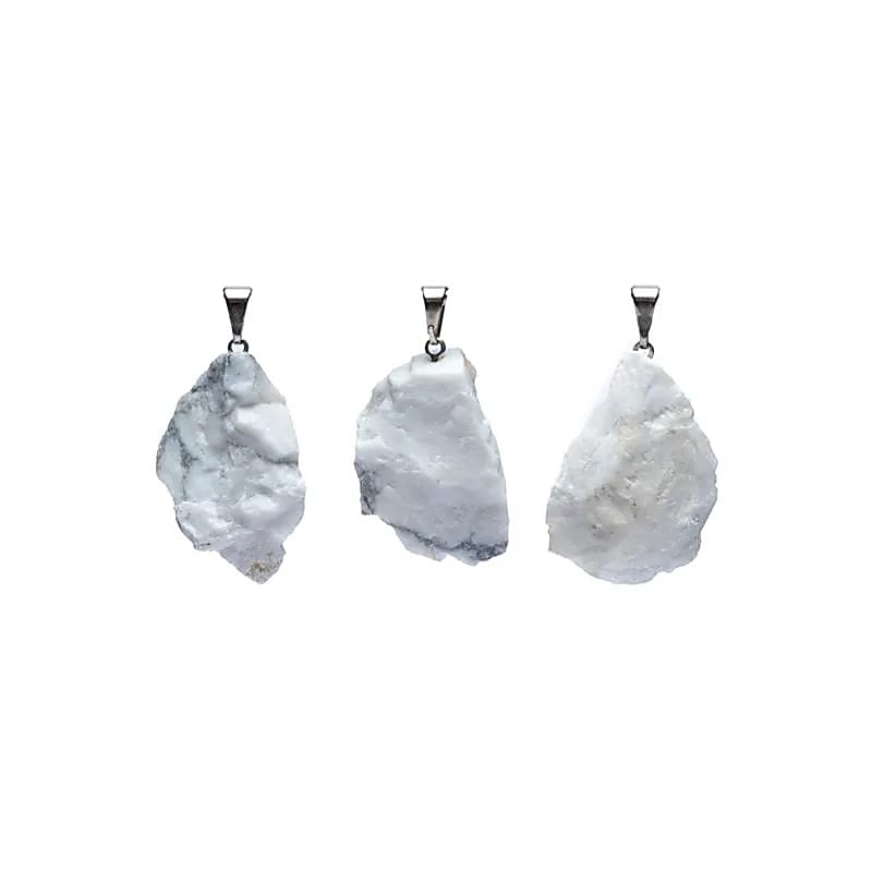 Ruwe Edelsteen Hanger Witte Howliet – 2 cm