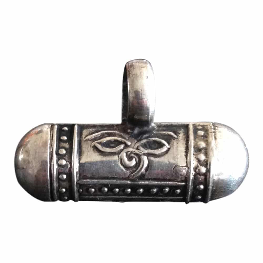 Zilveren Hanger Mantra Koker/Prayerbox – 28 x 8 mm
