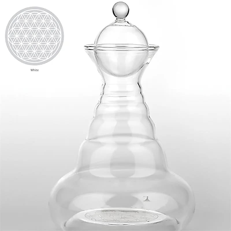 Vitaalwaterkaraf Alladin Glas 1300 ml met Witte Bloem des Levens