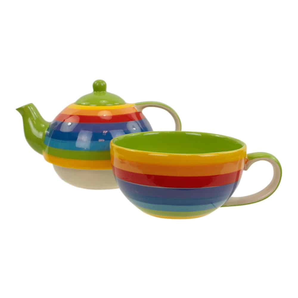 Tea for One Set Regenboog Keramiek