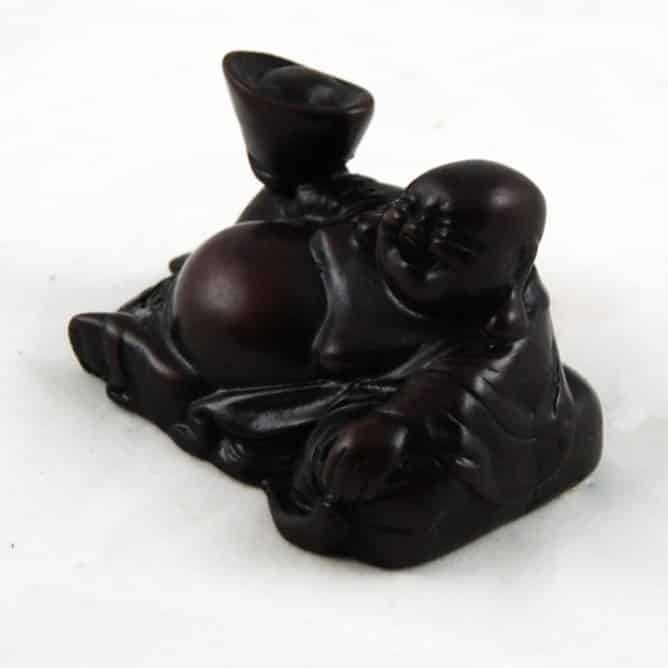 Happy Boeddha Beeld Polyresin Rood – 5 x 9 x 6 cm
