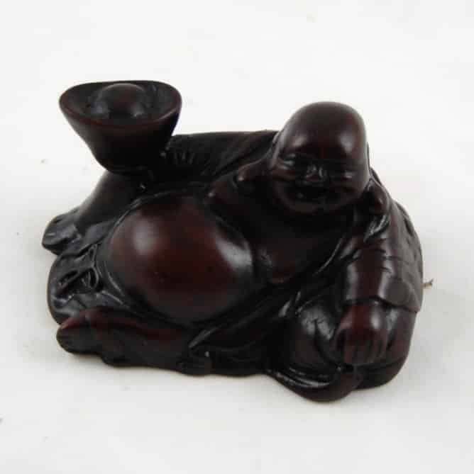 Happy Boeddha Beeld Polyresin Rood – 5 x 9 x 6 cm