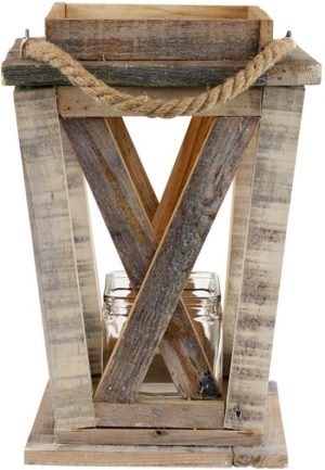 Windlicht van Hout (29 x 17 cm)