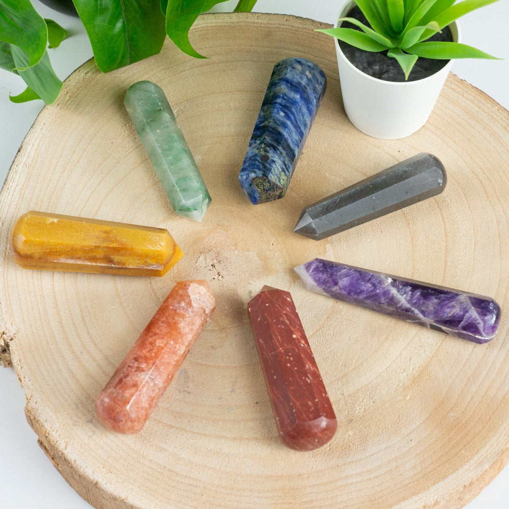 Massage Griffel Chakra set van 7 (9 cm)