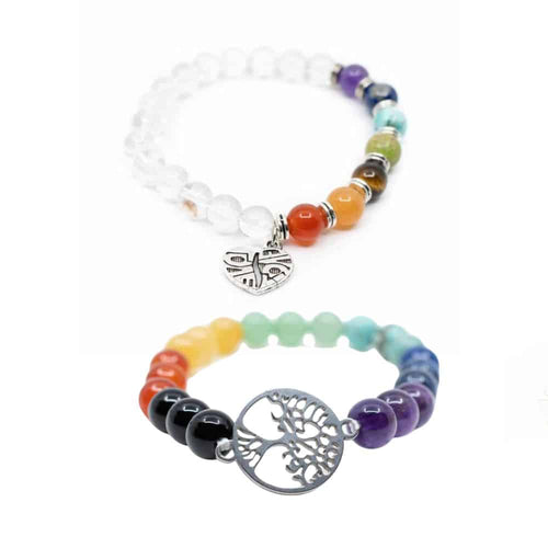 7 Chakra Armbanden Set met Symbolen – Bundel