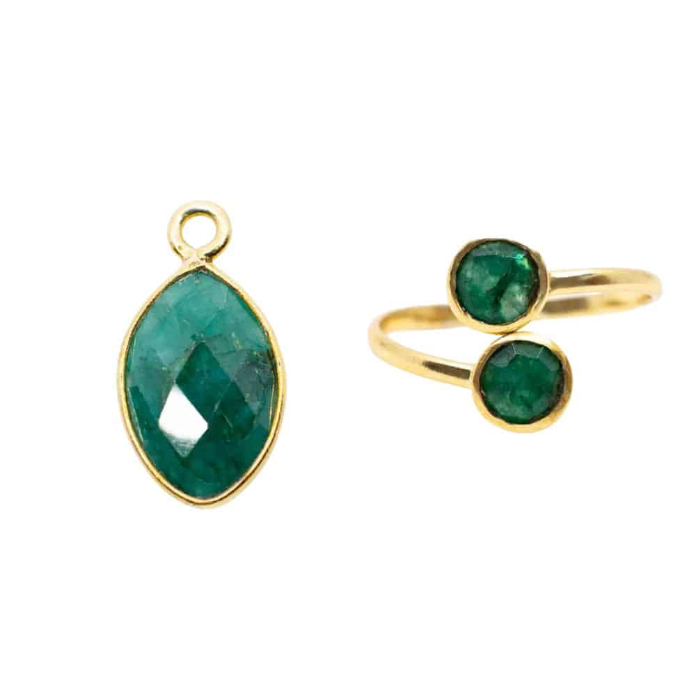Geboortesteen Sieraden Set Mei (Goudkleurig) – Bundel