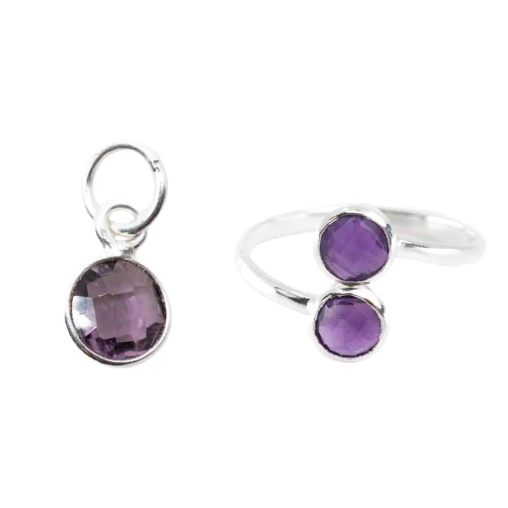 Geboortesteen Sieraden Set Februari (Zilverkleurig) – Bundel