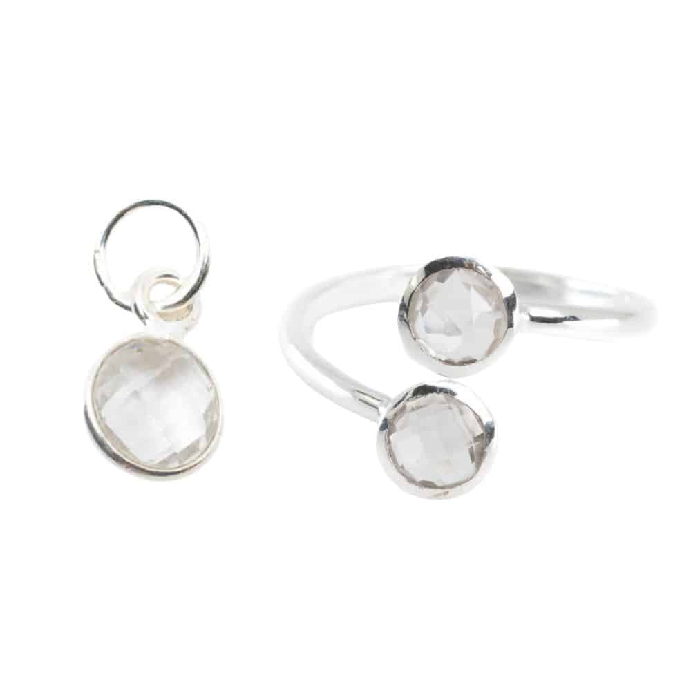 Geboortesteen Sieraden Set April (Zilverkleurig) – Bundel