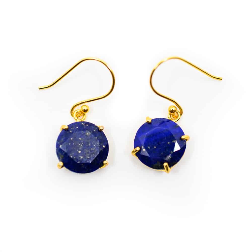 Zilveren Oorhangers Lapis Lazuli – 925 Sterling Verguld