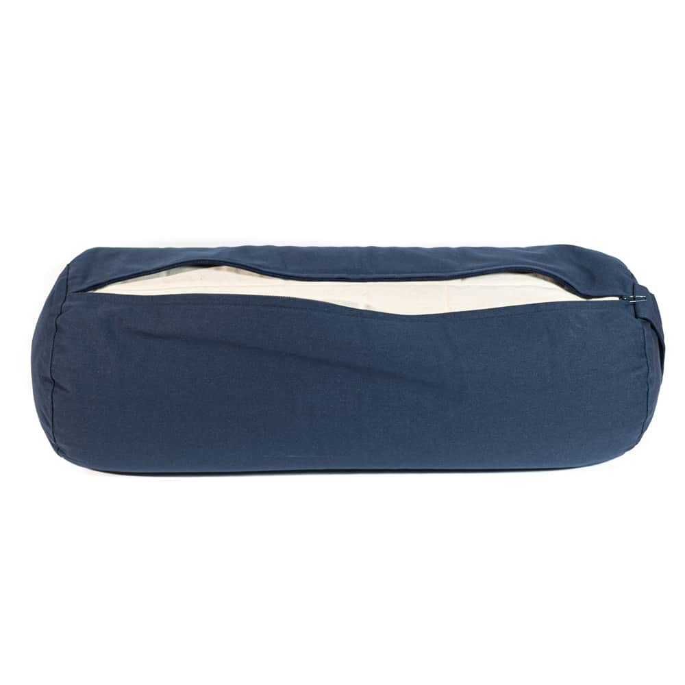 Yoga Bolster Blauw Rond Katoen – Effen – 59 x 21,5 cm