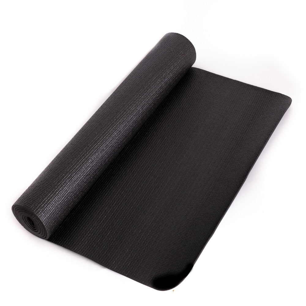 PVC Yogamat Zwart 4 mm – 183 x 61 cm