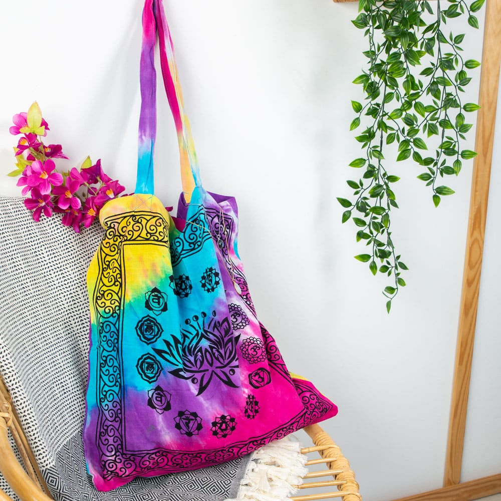 Tote Bag Katoen – 7 Chakra Lotus (45 cm)