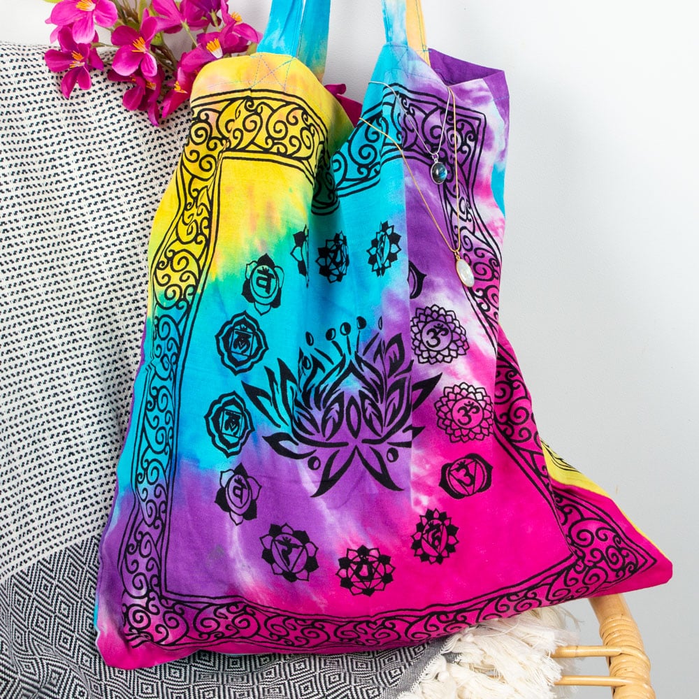 Tote Bag Katoen – 7 Chakra Lotus (45 cm)