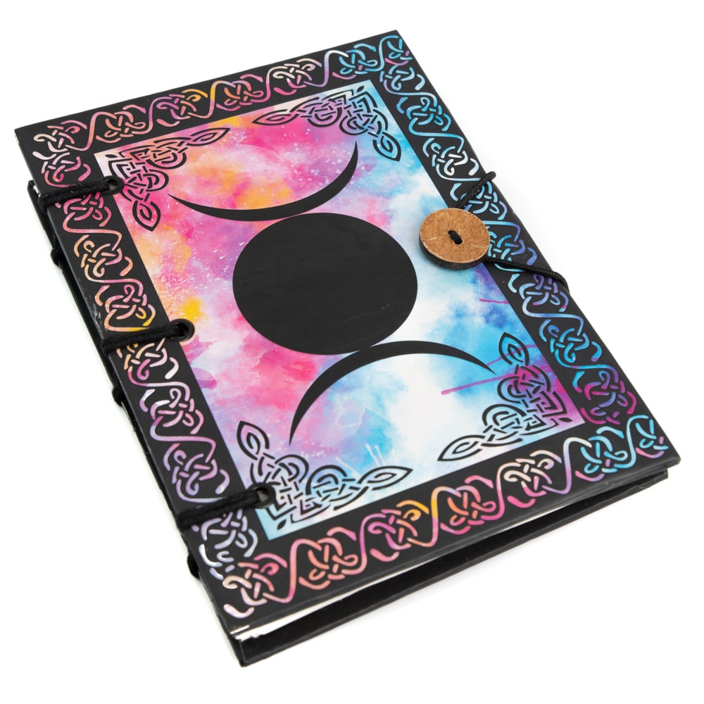 Spiritueel Notitieboekje Drievoudige Maan (18 x 13 cm) – Handgemaakt