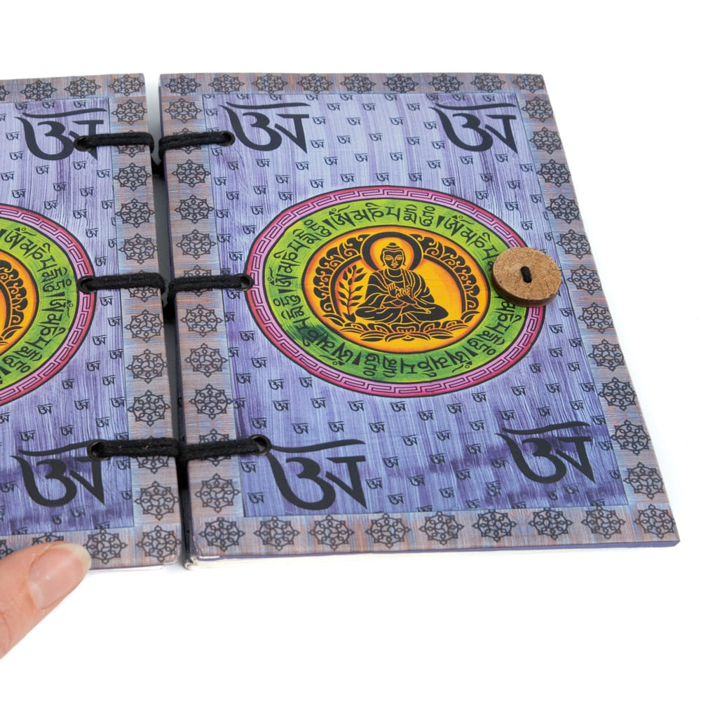 Spiritueel Notitieboekje Boeddha Kleurrijk (18 x 13 cm) – Handgemaakt