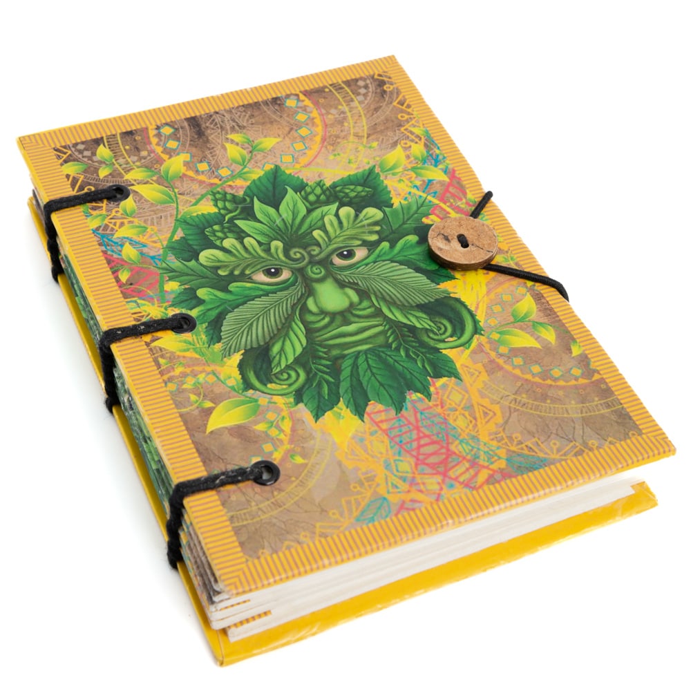 Spiritueel Notitieboekje De Groene Man Keltisch (18 x 13 cm) – Handgemaakt