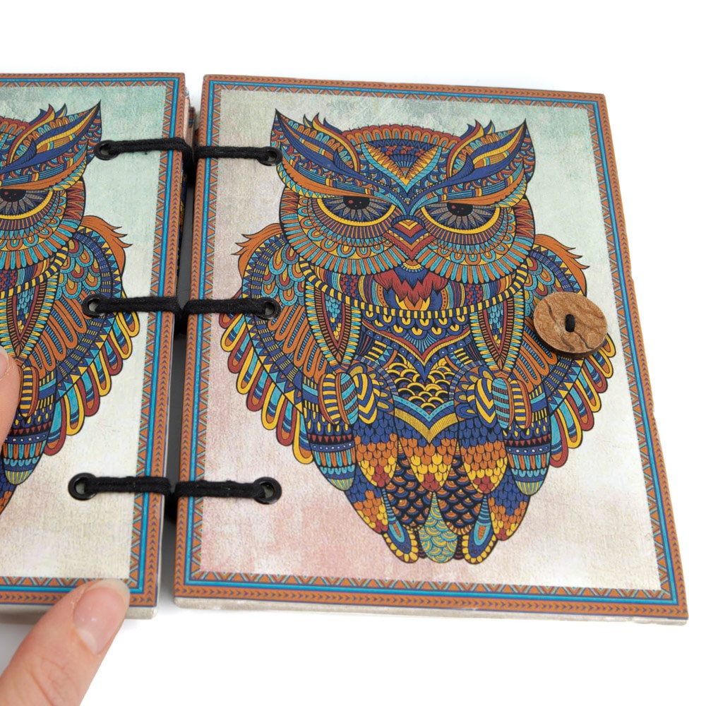 Spiritueel Notitieboekje Uil (18 x 13 cm) – Handgemaakt