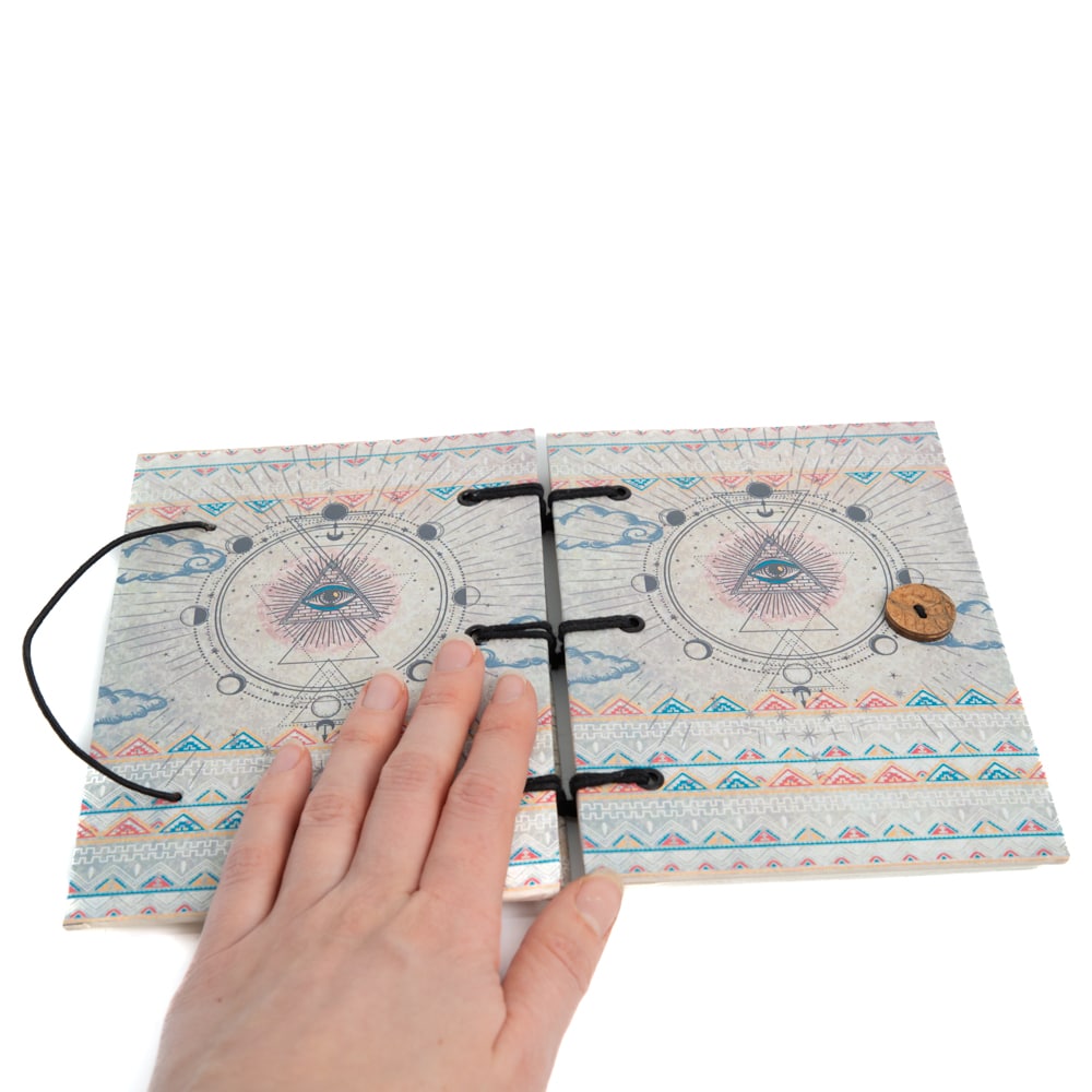 Spiritueel Notitieboekje Alziend Oog (18 x 13 cm) – Handgemaakt