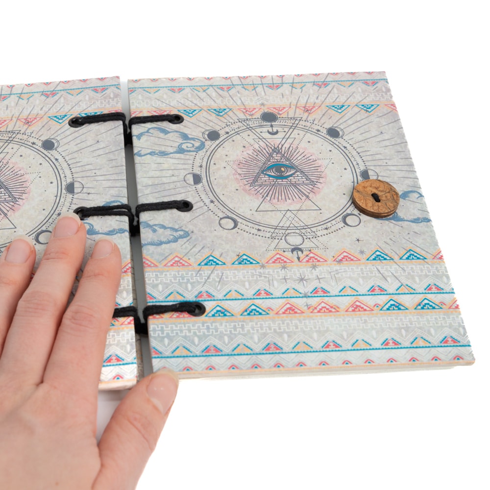 Spiritueel Notitieboekje Alziend Oog (18 x 13 cm) – Handgemaakt