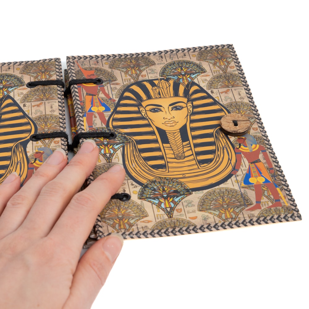 Spiritueel Notitieboekje Farao Masker (18 x 13 cm) – Handgemaakt