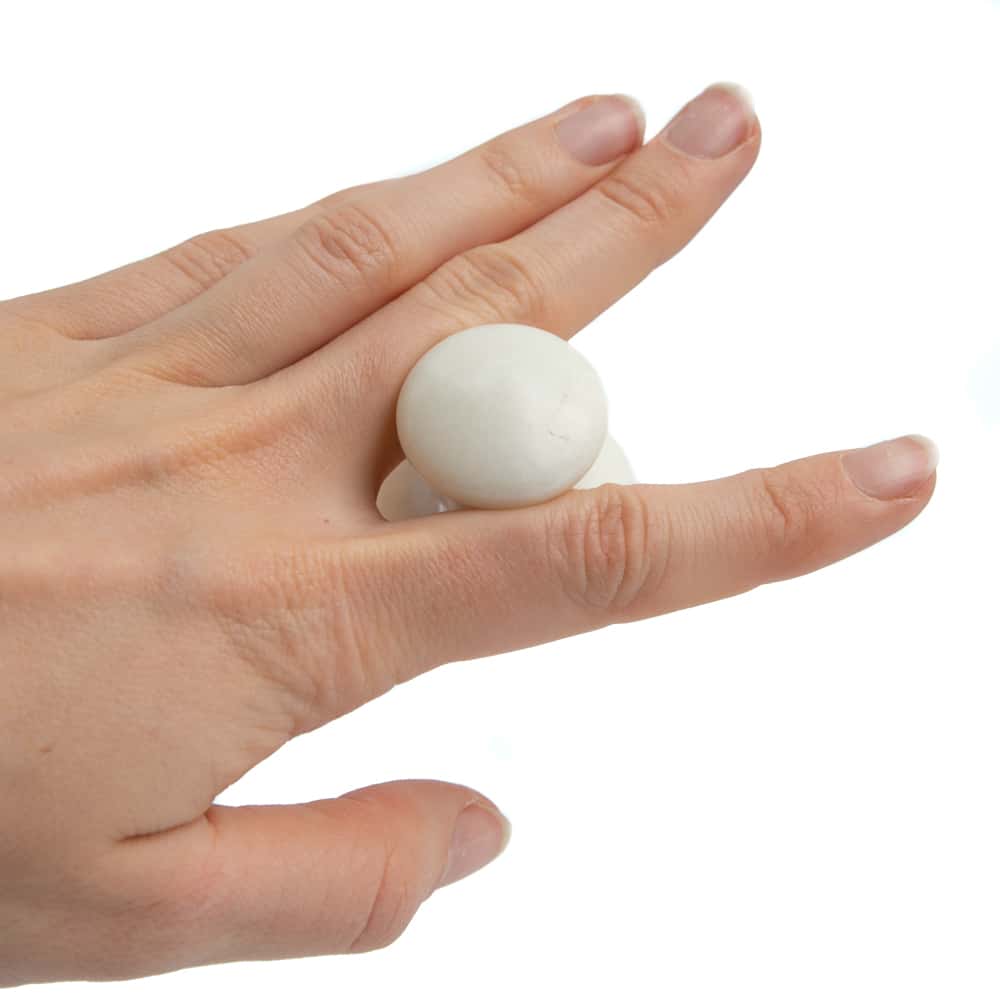 Edelstenen Guasha Massagehulp Witte Jade Paddenstoel