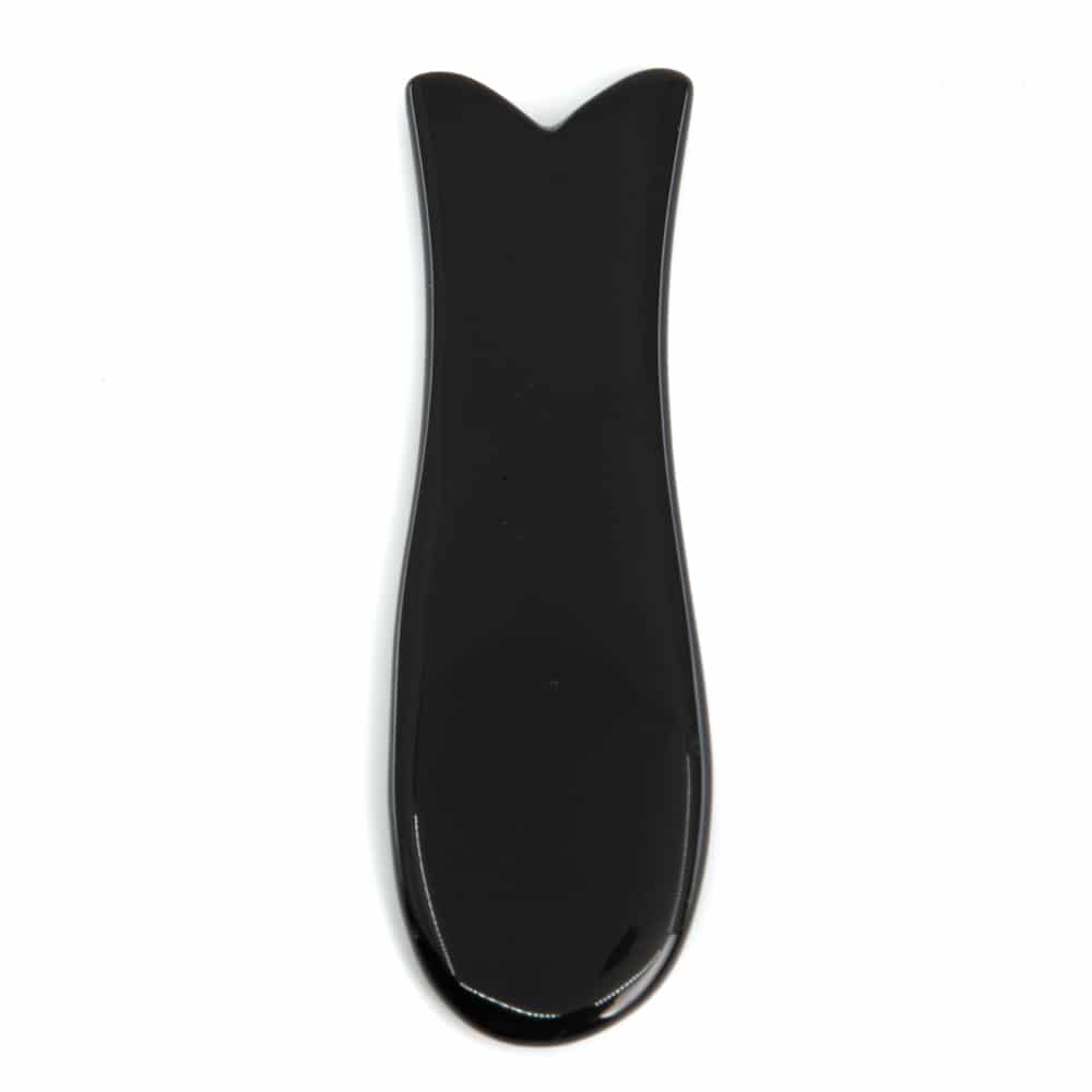 Guasha Schraper Obsidiaan Vis – 95 mm