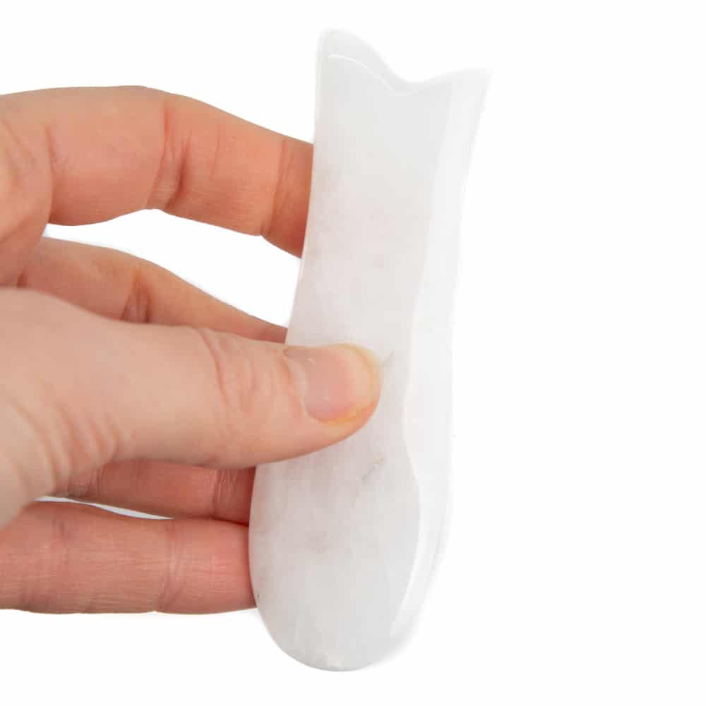Guasha Schraper Witte Jade Vis – 95 mm