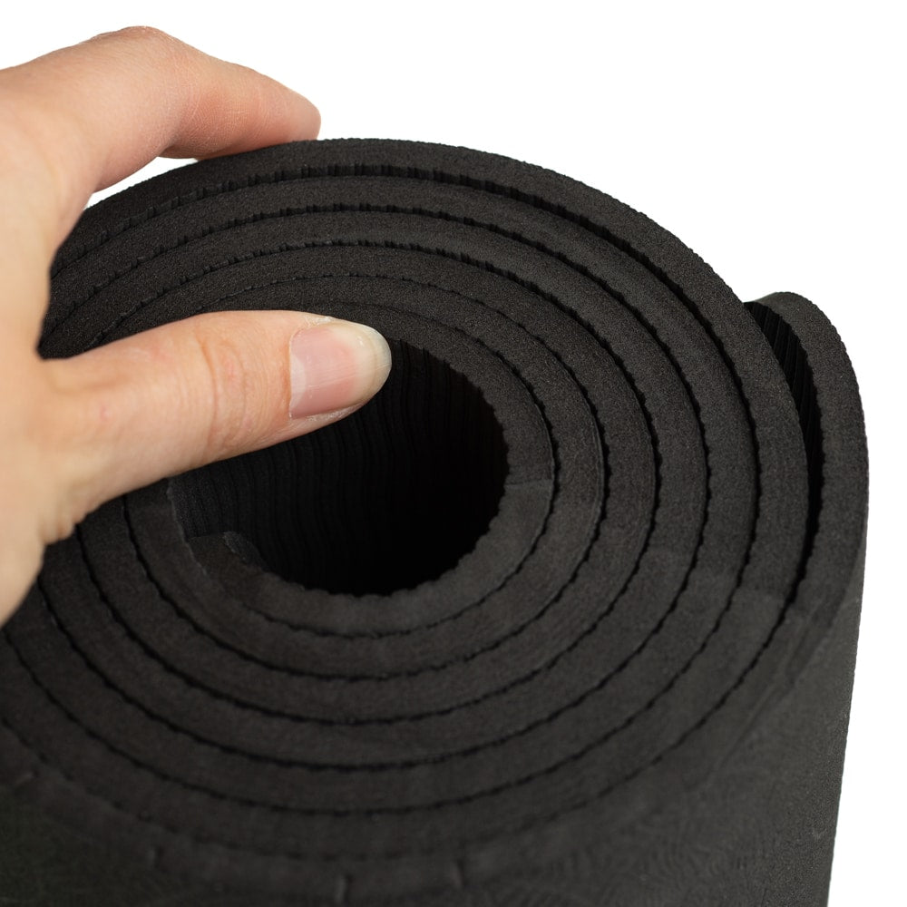 Spiru TPE Yogamat Zwart – Extra Dik – 6 mm – 183 x 61 cm