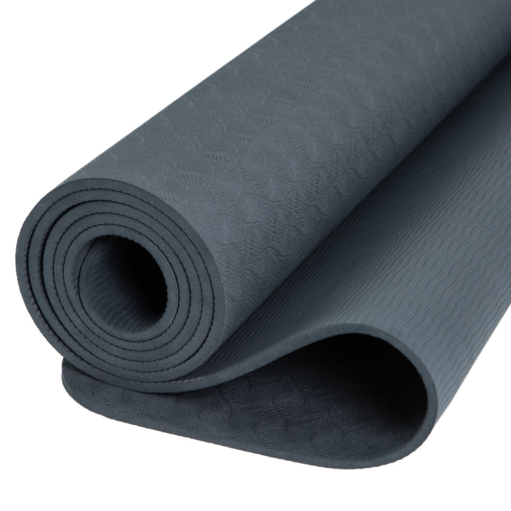 Spiru TPE Yogamat Antraciet- Extra Dik – 6 mm – 183 x 61 cm