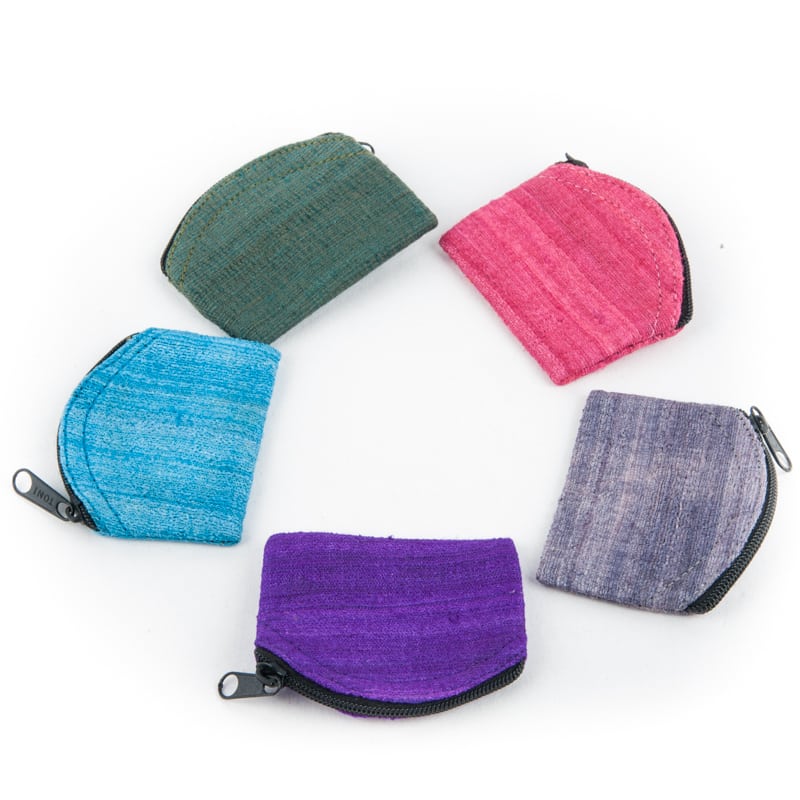 Tasje Ruwe Zijde Met Rits (Assorti kleuren)