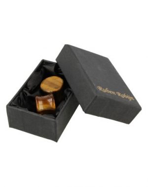 Plug Oorpiercing Tijgeroog – 16 mm (Set van 2)