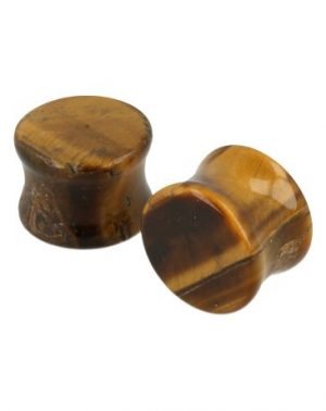 Plug Oorpiercing Tijgeroog – 16 mm (Set van 2)