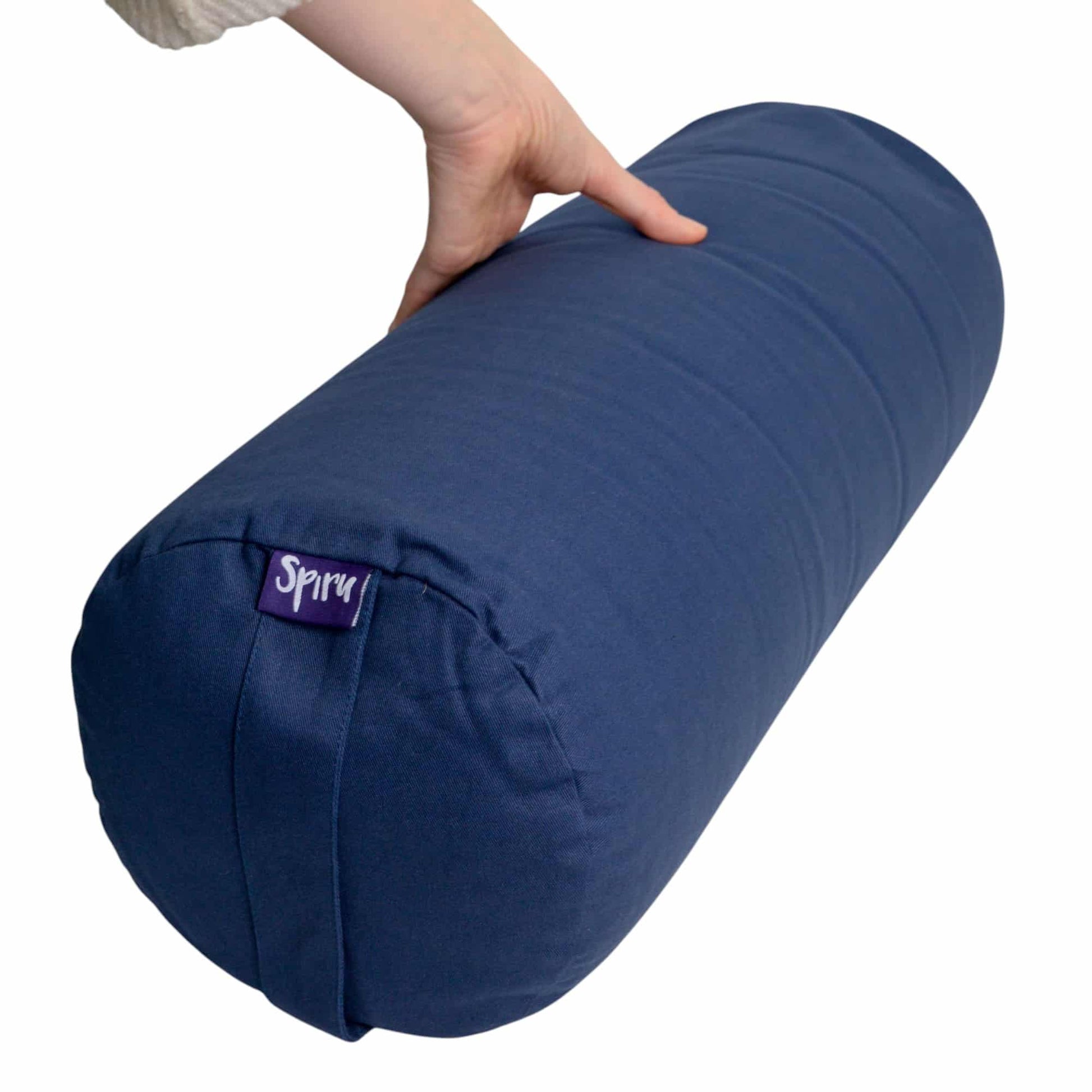 Yoga Bolster Blauw Rond Katoen – Effen – 59 x 21,5 cm