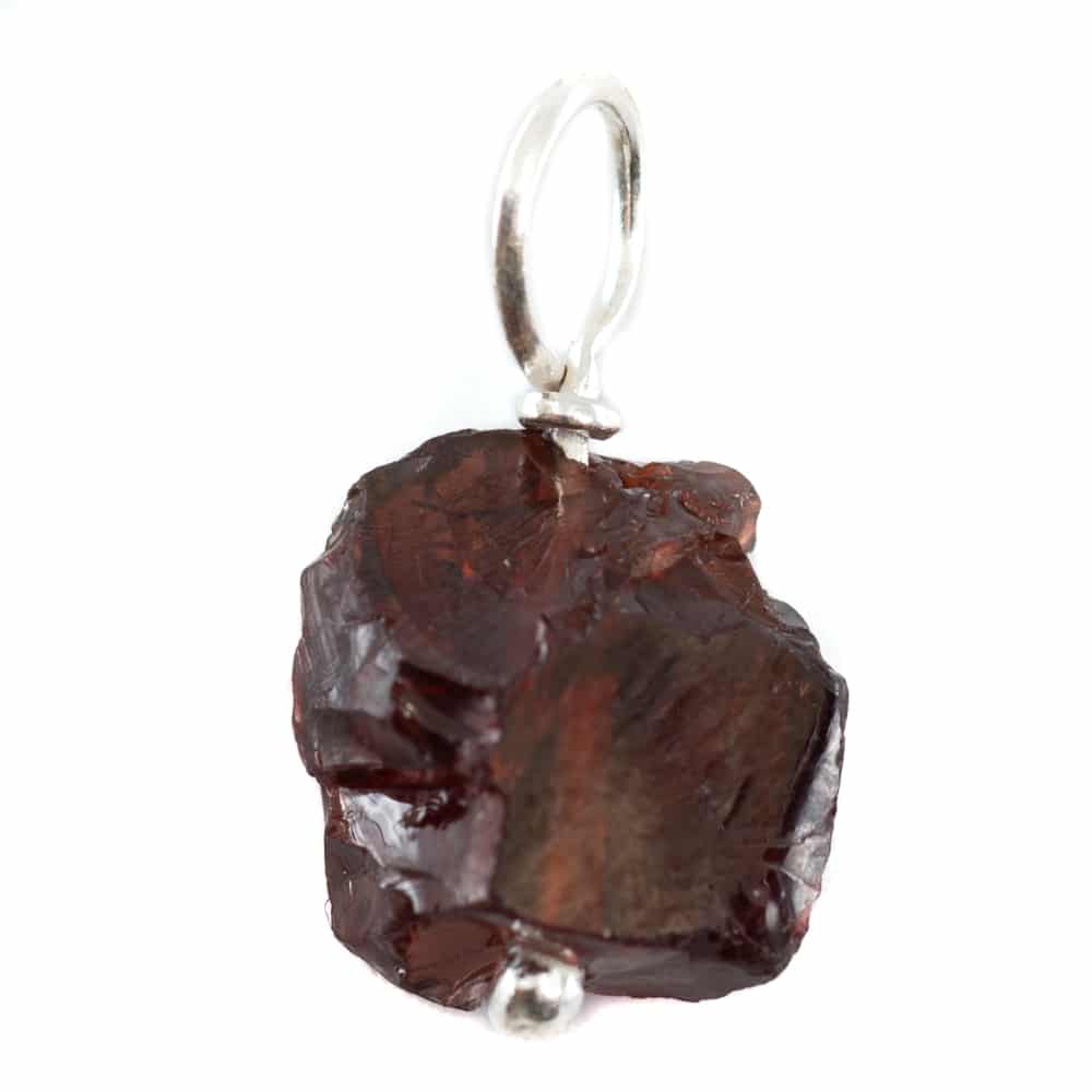 Ruwe Edelsteen Hanger Granaat 925 Zilver (8 – 12 mm)