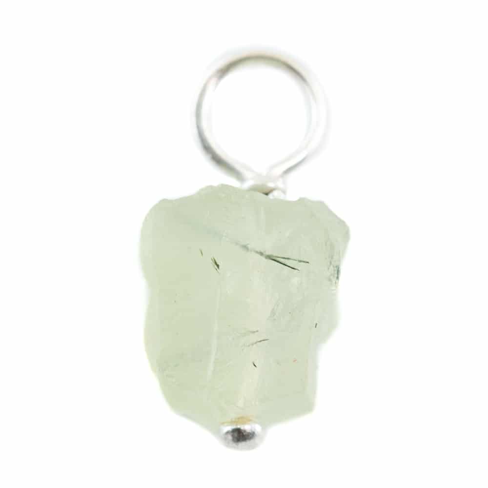 Ruwe Edelsteen Hanger Prehniet 925 Zilver (8 – 12 mm)