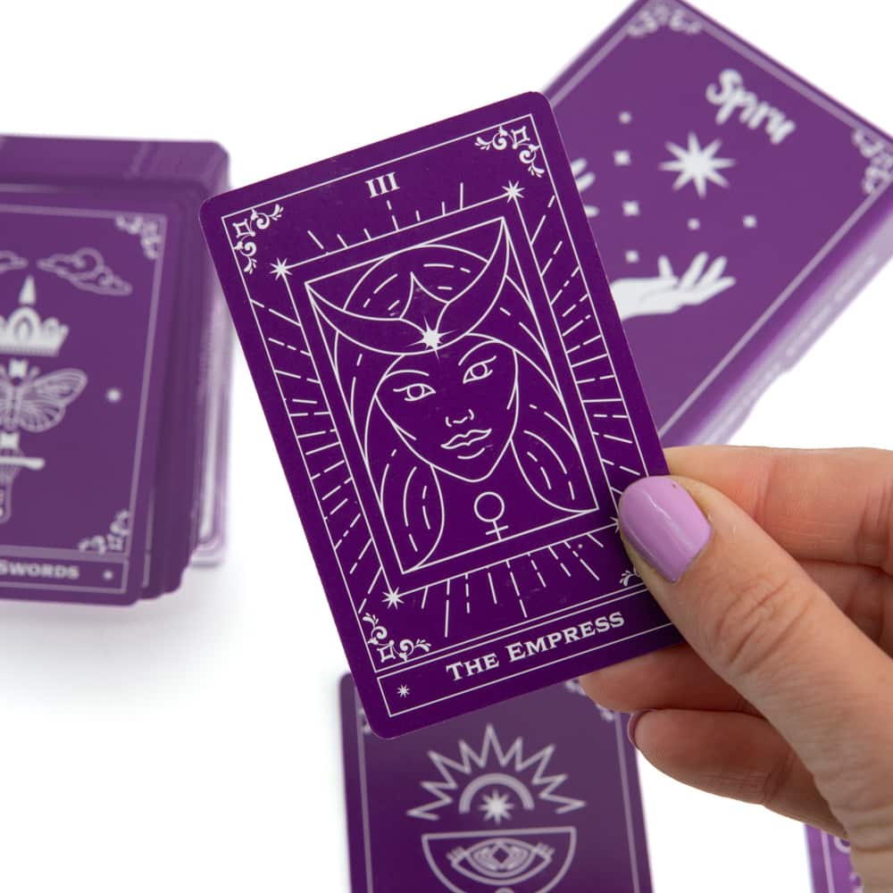 Spiru Tarotkaart Deck – 78 Tarotkaarten inclusief Doosje – Paars