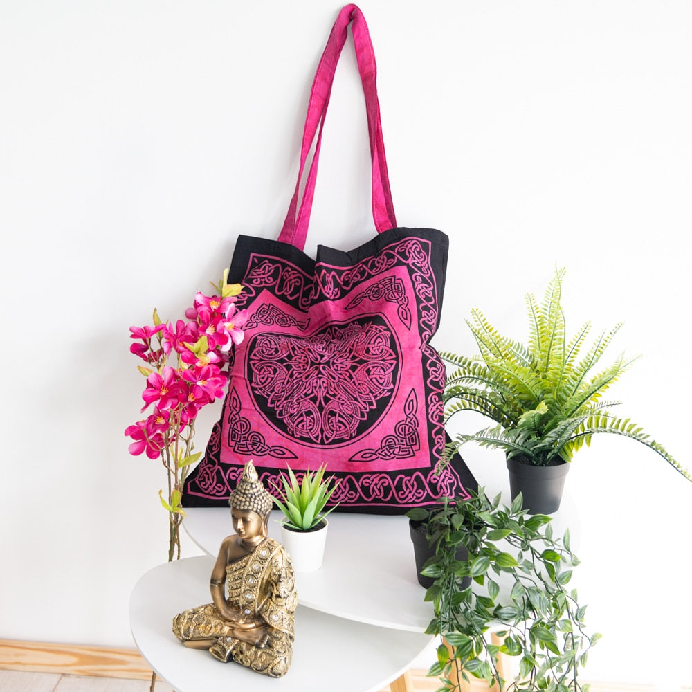 Tote Bag Katoen – Roze/ Zwart (45 cm)