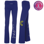 Yoga Handgeschilderde Lotus Broek Katoen Blauw-Paars L