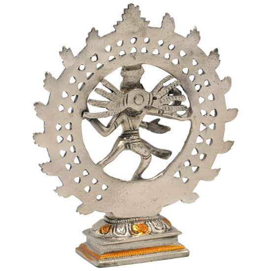 Shiva Nataraja Messing Dubbele Ring Tweekleurig (15 cm)